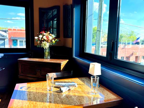 sunlit dining room