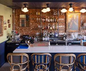 bar with exposed brick