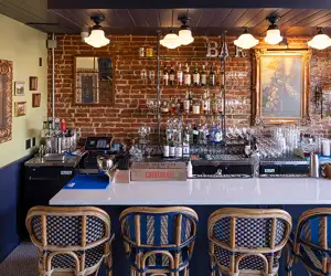 bar with exposed brick