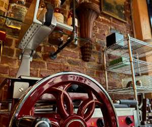 Bar with exposed brick