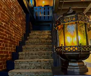Charming dining room stairs